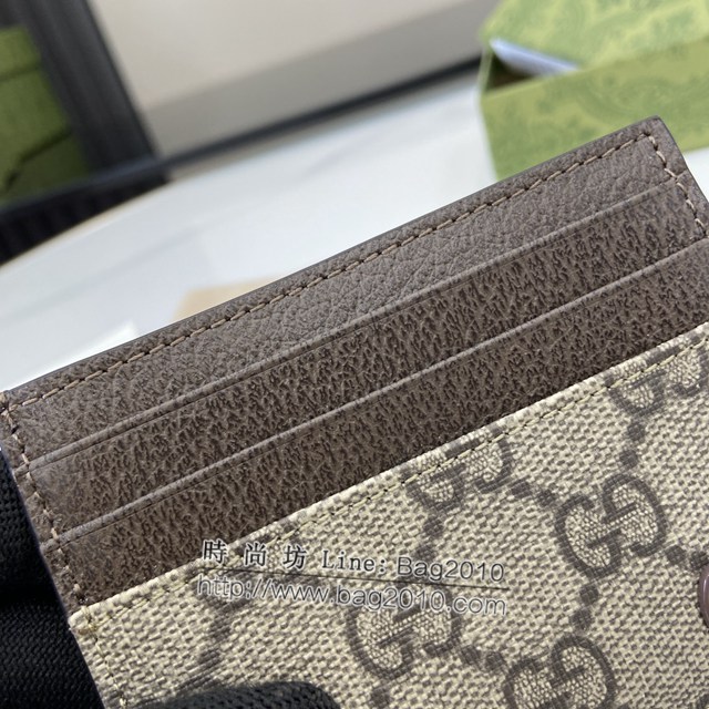 Gucci專櫃古馳最新款飾GG細節卡片夾卡包 jh2304型號：795230